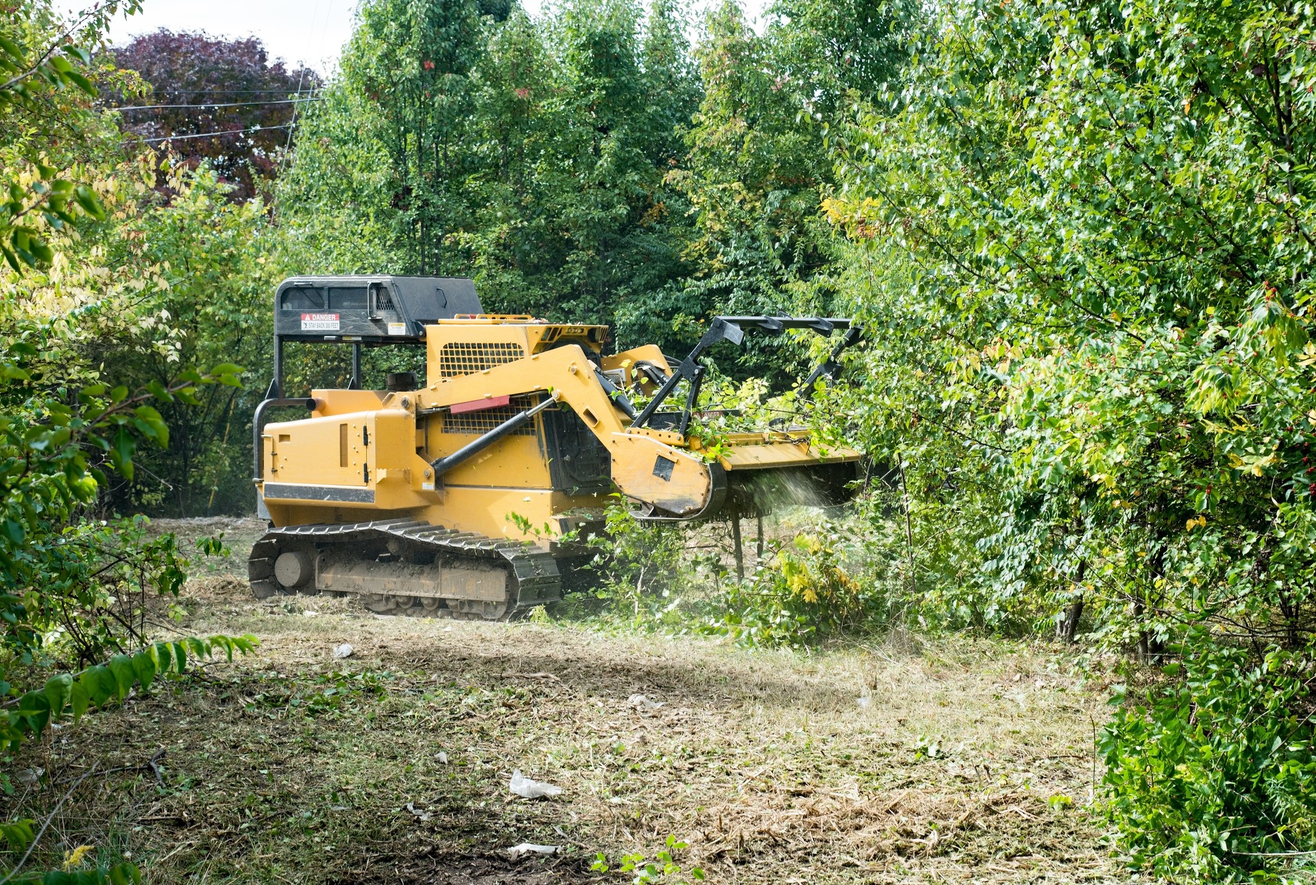 Forestry Mulcher Grinding Up Underbrush